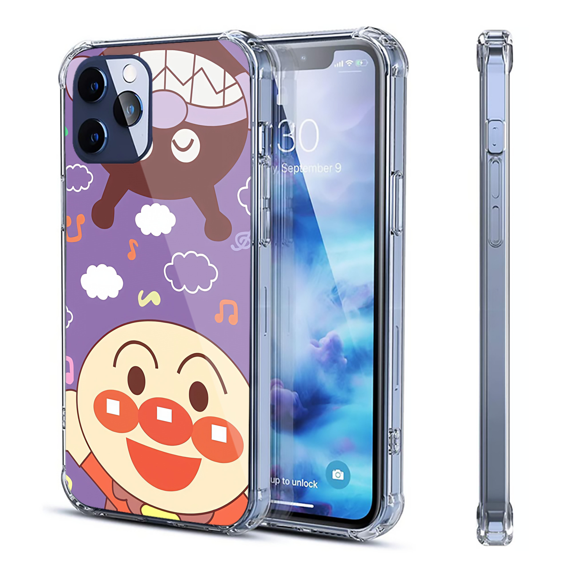 （画像用） アンパンマン Anpanman 【iPhone 12シリーズ対応】透明スマホケース（クリアソフトケース）